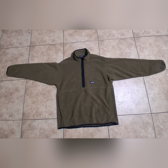 Patagonia Synchilla Olive Green Fleece Pullover Sz.L - Picture 2 of 8